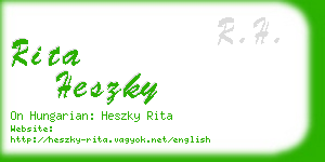 rita heszky business card